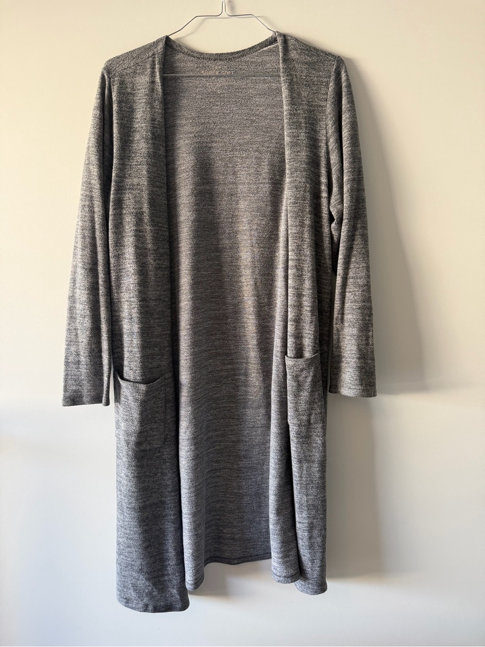 torrid Gray Heather Open-Front Long Cardigan